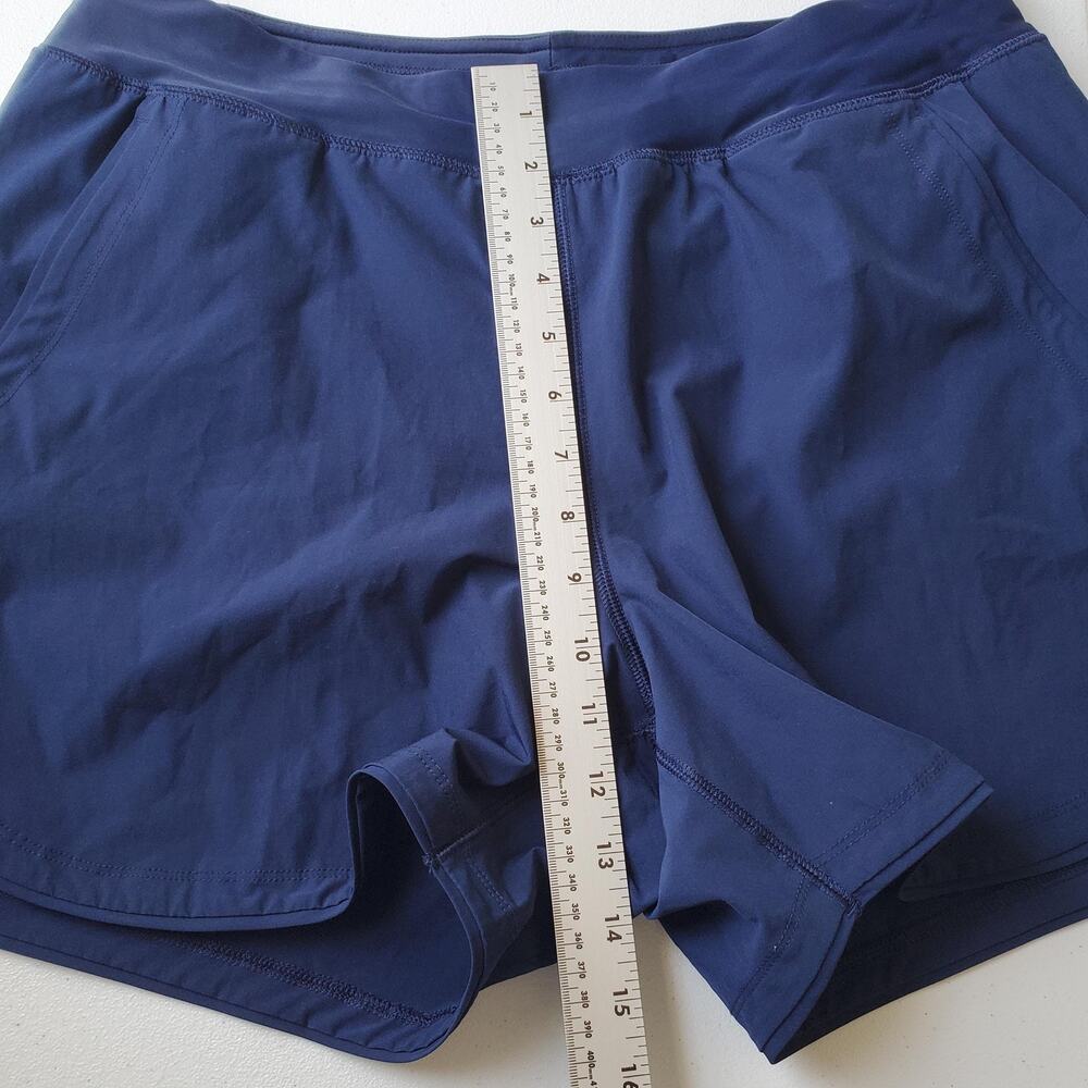 Lands' End Swim Shorts Womens 12 Blue Swim Bottom Built In Brief Lined Stretch - Picture 5 of 8